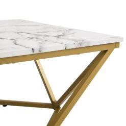 Giulia Marble Effect Square Coffee Table -Daals Store BSD 056 WHITEGOLD detail2