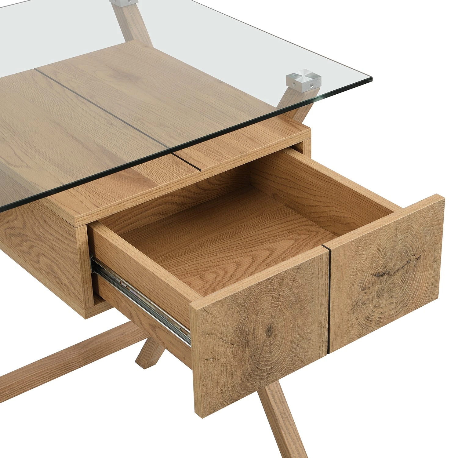 Exton 1-Drawer Glass Desk 9 Exton 1-Drawer Glass Desk - Image 9