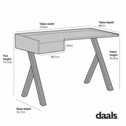 Lytton 1-Drawer Oak Effect Desk With Angled Desk Top 18 Lytton 1-Drawer Oak Effect Desk With Angled Desk Top -Daals Store BSD 060 CHART