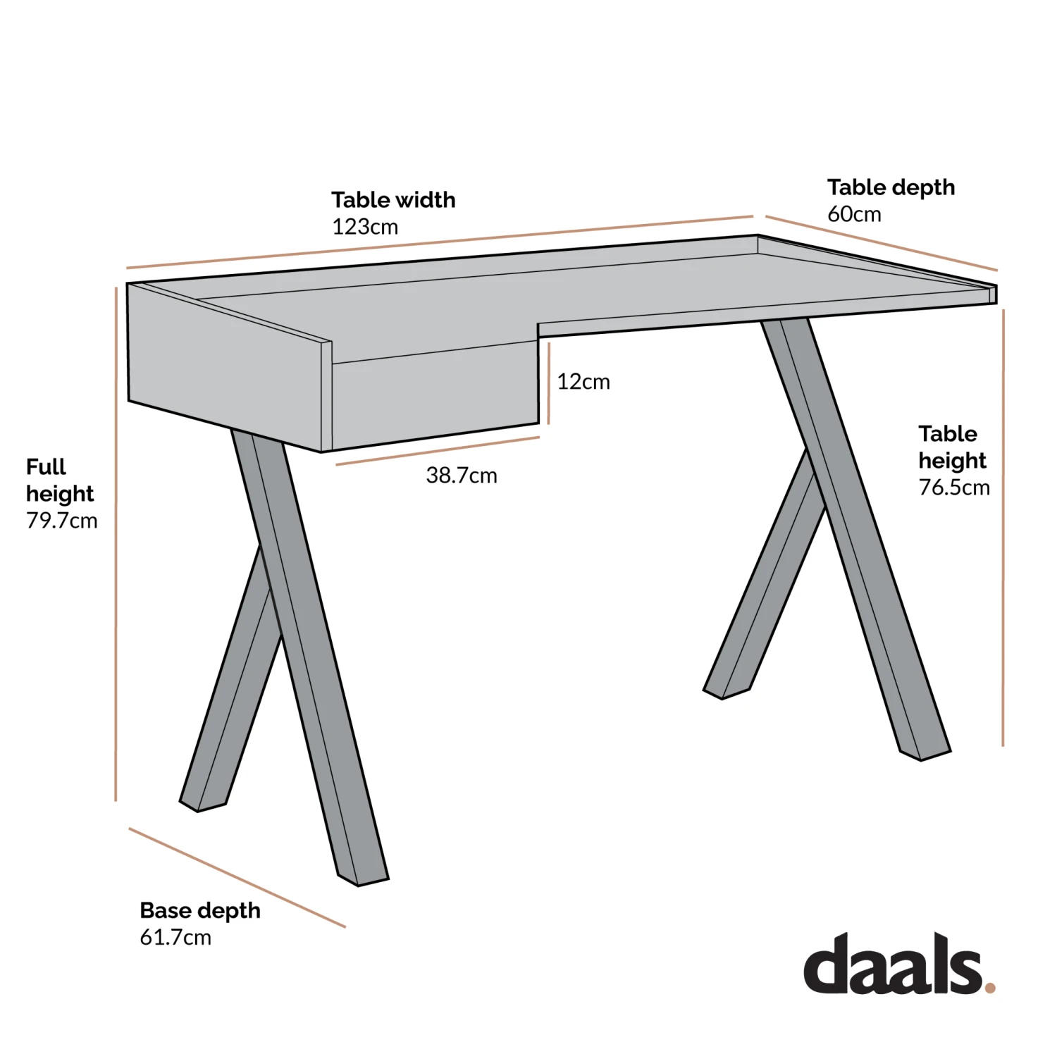 Lytton 1-Drawer Oak Effect Desk With Angled Desk Top 6 Lytton 1-Drawer Oak Effect Desk With Angled Desk Top - Image 6