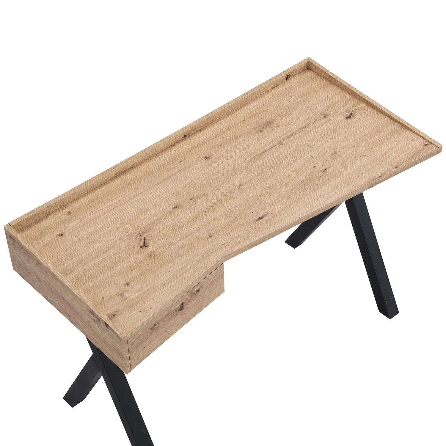 Lytton 1-Drawer Oak Effect Desk With Angled Desk Top 9 Lytton 1-Drawer Oak Effect Desk With Angled Desk Top - Image 9