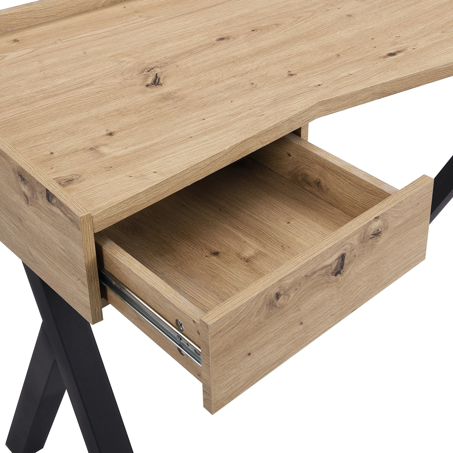 Lytton 1-Drawer Oak Effect Desk With Angled Desk Top 10 Lytton 1-Drawer Oak Effect Desk With Angled Desk Top - Image 10