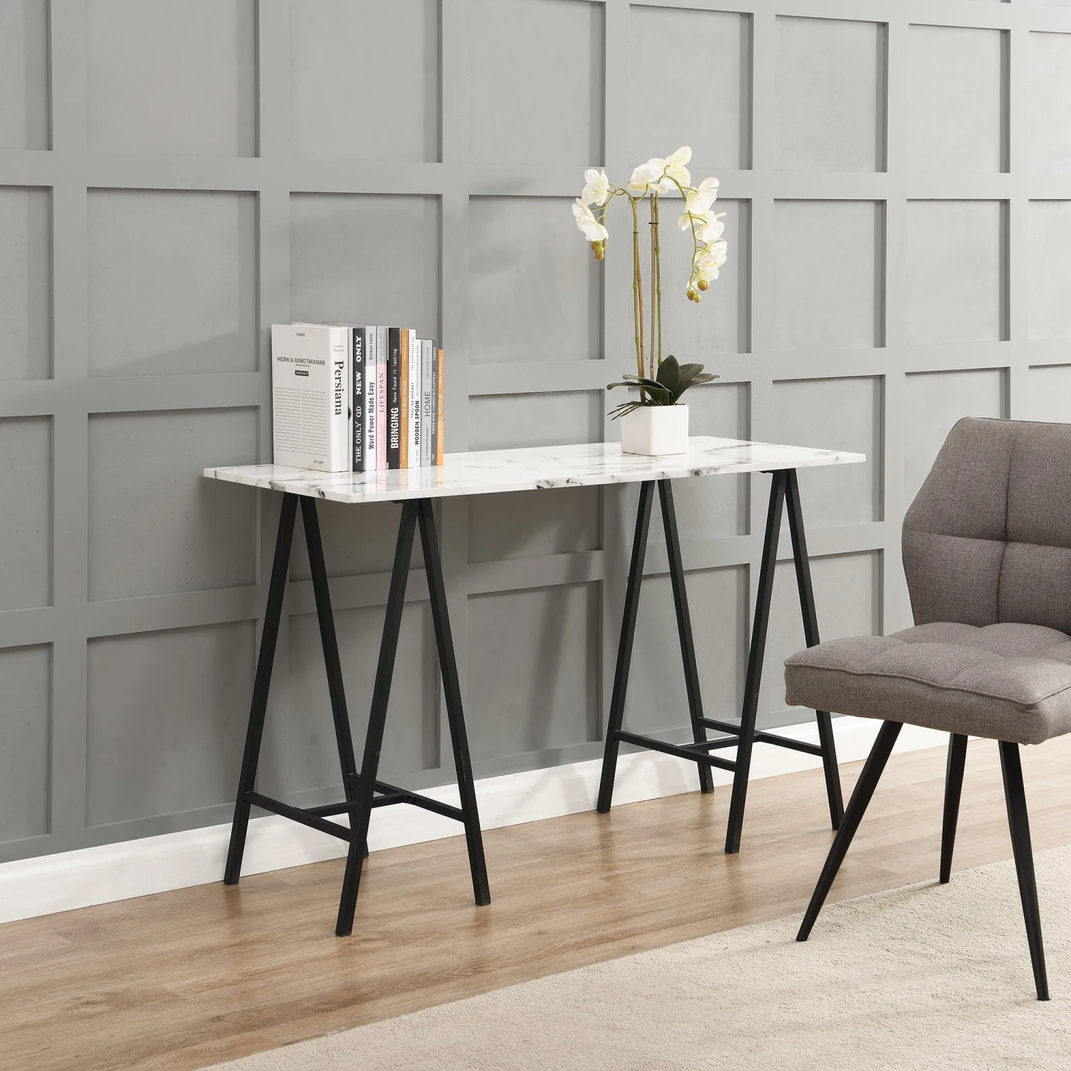 Ravena Marble Effect Console Table 2 Ravena Marble Effect Console Table - Image 2