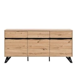 Weston Oak Effect 3 Door 3 Drawer Large Sideboard 19 Weston Oak Effect 3 Door 3 Drawer Large Sideboard -Daals Store BSD 077 OAK WB1