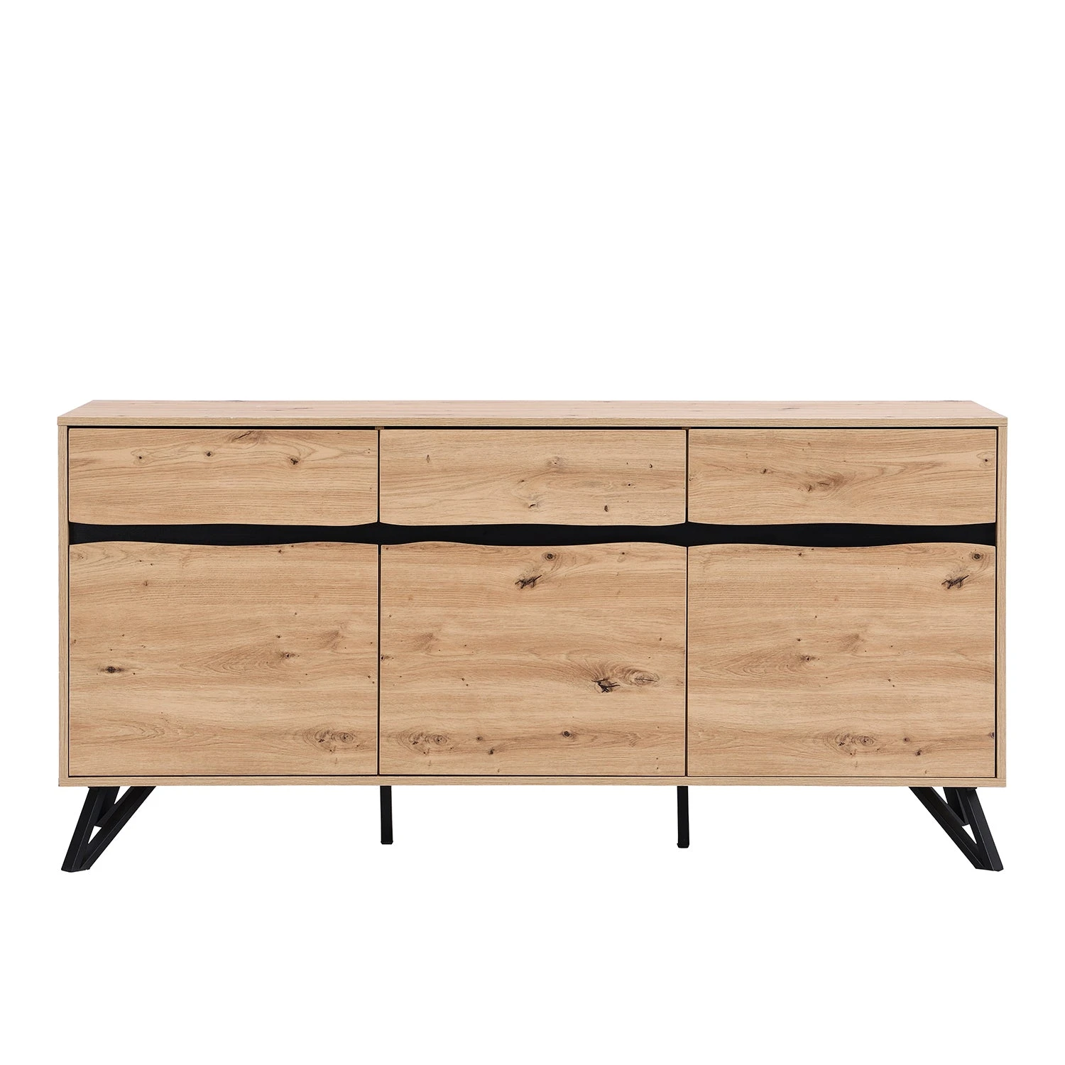 Weston Oak Effect 3 Door 3 Drawer Large Sideboard 6 Weston Oak Effect 3 Door 3 Drawer Large Sideboard - Image 6