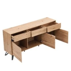 Weston Oak Effect 3 Door 3 Drawer Large Sideboard 23 Weston Oak Effect 3 Door 3 Drawer Large Sideboard -Daals Store BSD 077 OAK WB4