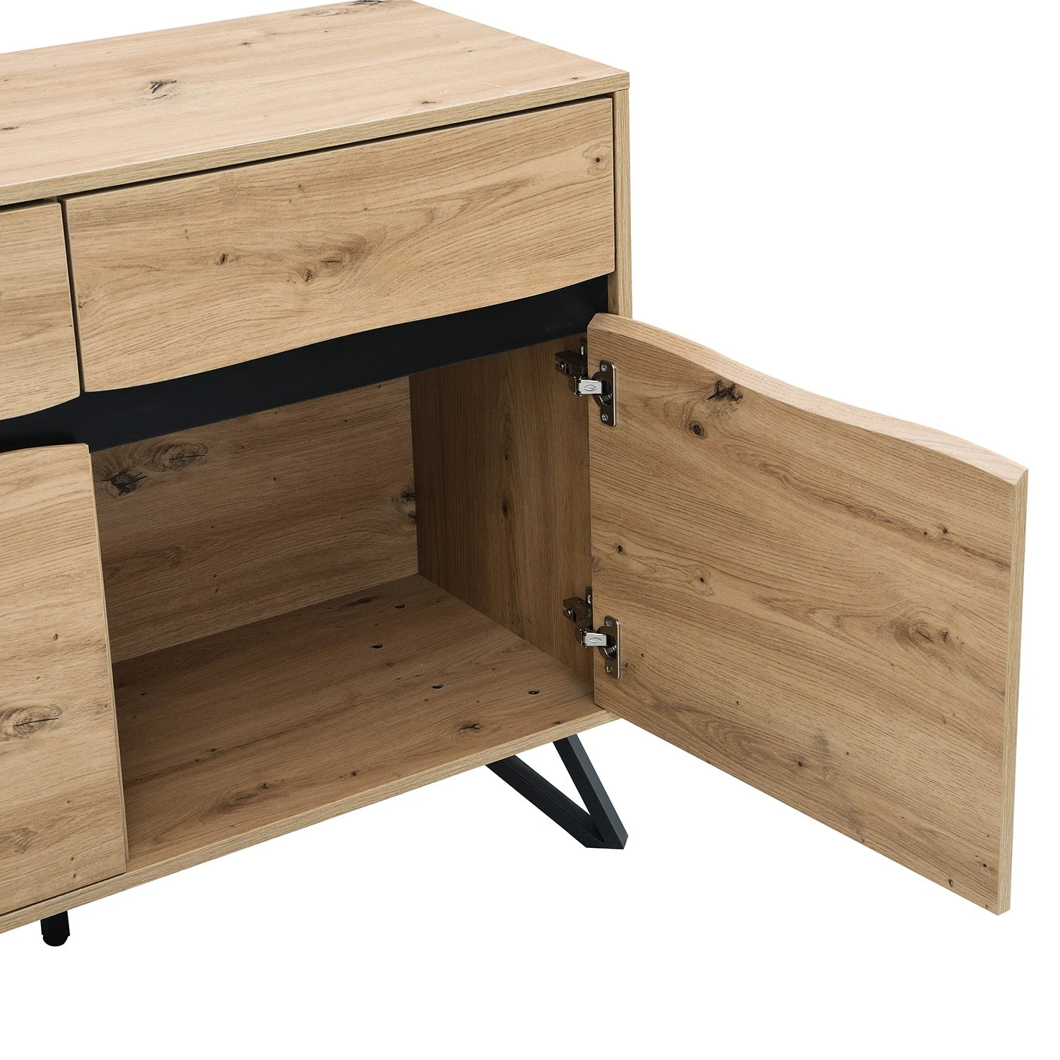 Weston Oak Effect 3 Door 3 Drawer Large Sideboard 12 Weston Oak Effect 3 Door 3 Drawer Large Sideboard - Image 12