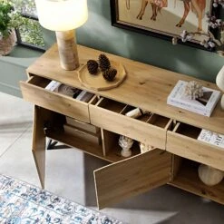 Weston Oak Effect 3 Door 3 Drawer Large Sideboard 16 Weston Oak Effect 3 Door 3 Drawer Large Sideboard -Daals Store BSD 077 OAK scene2