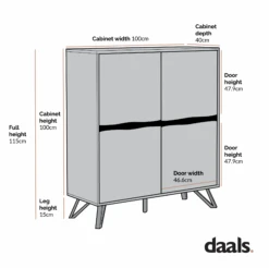 Weston Oak Effect 4 Door Cabinet -Daals Store BSD 078 CHART