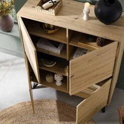 Weston Oak Effect 4 Door Cabinet -Daals Store BSD 078 OAK scene2