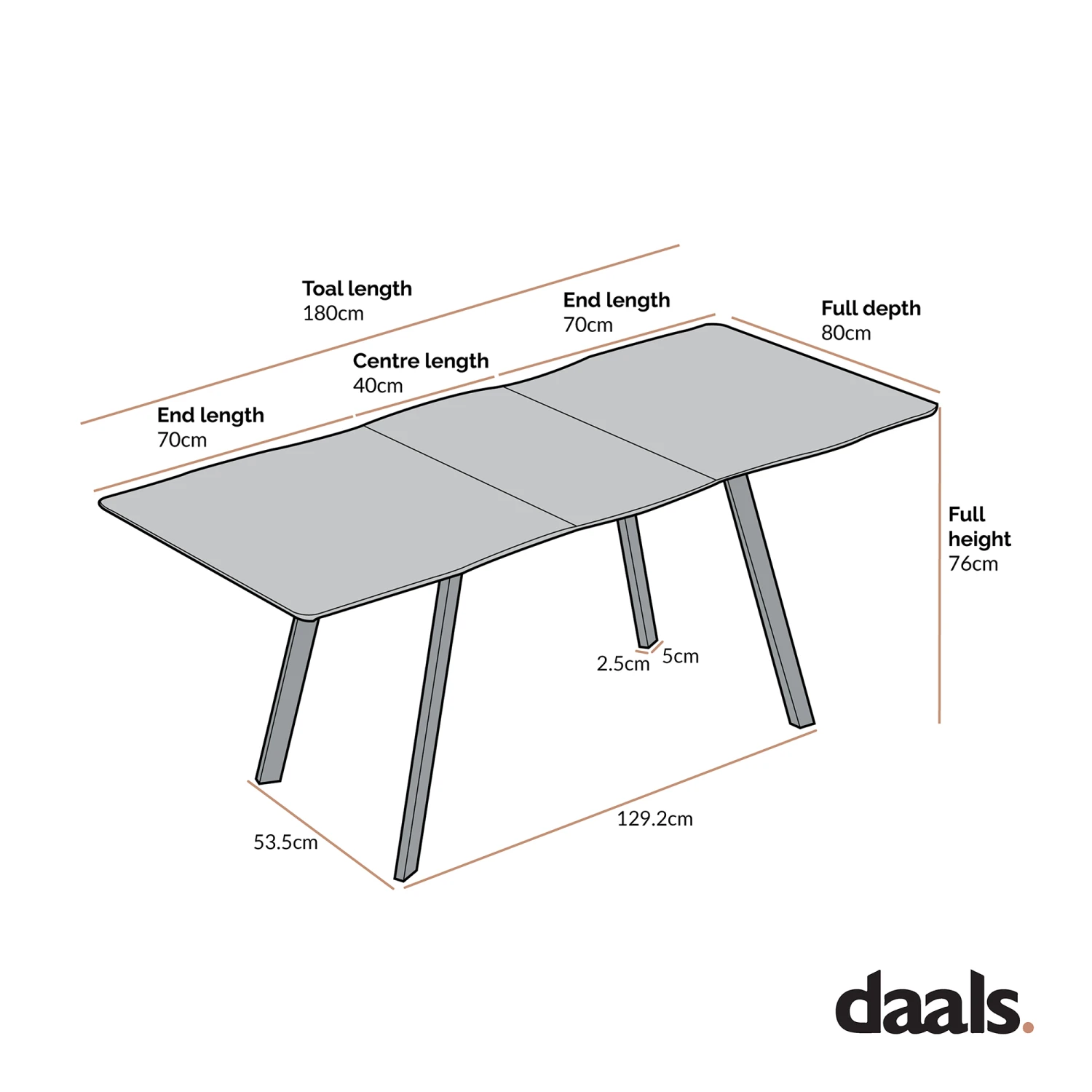 Weston Oak Effect Extendable Dining Table β 6 to 8 Seater with Geometric Steel Legs 9 Weston Oak Effect Extendable Dining Table β 6 to 8 Seater with Geometric Steel Legs - Image 9