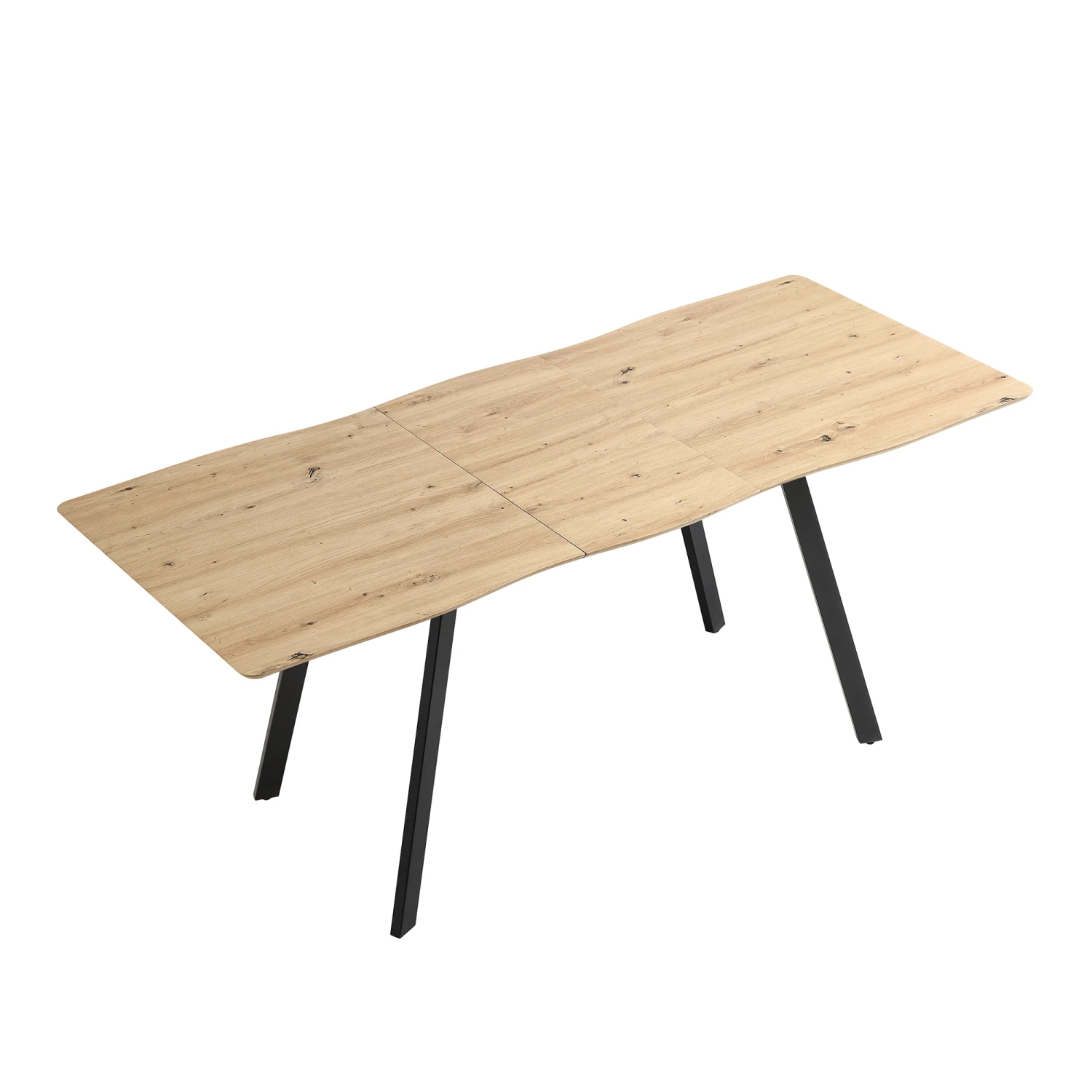 Weston Oak Effect Extendable Dining Table β 6 to 8 Seater with Geometric Steel Legs 8 Weston Oak Effect Extendable Dining Table β 6 to 8 Seater with Geometric Steel Legs - Image 8