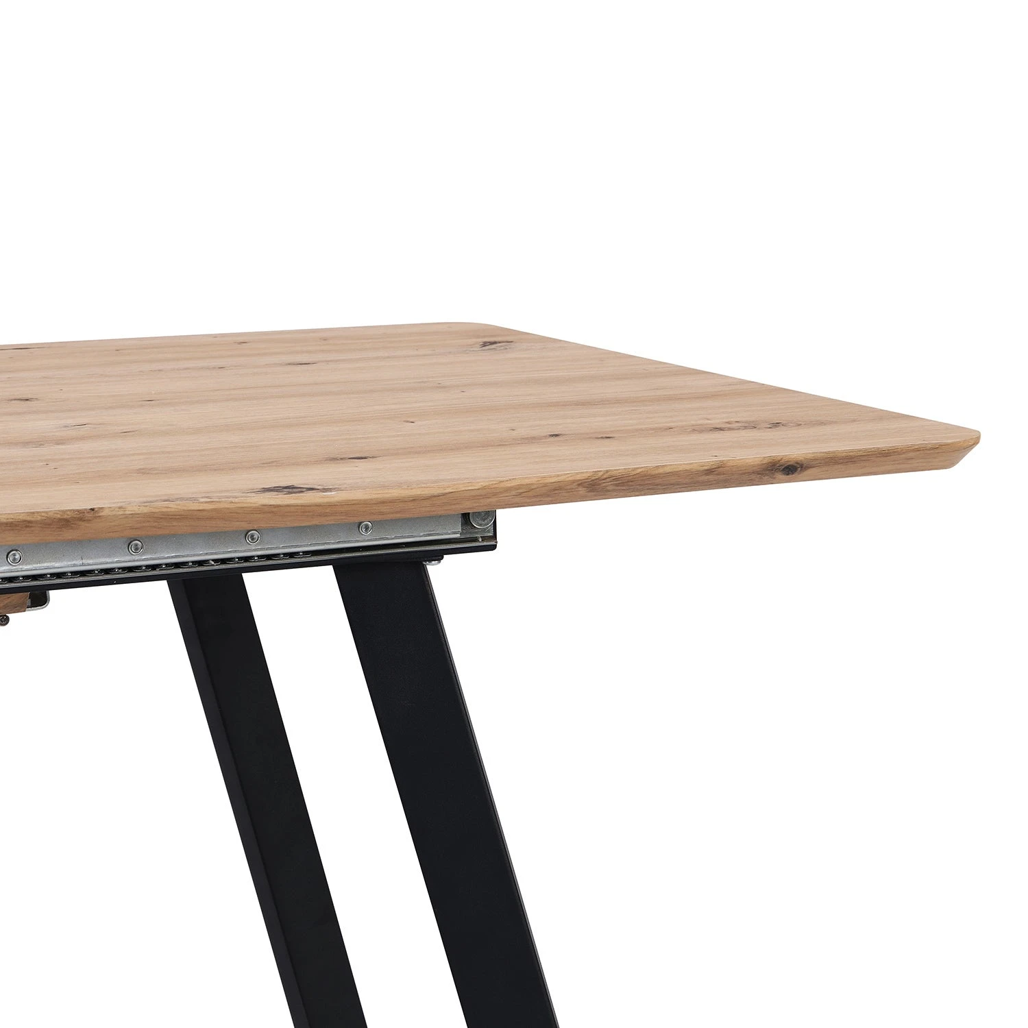 Weston Oak Effect Extendable Dining Table β 6 to 8 Seater with Geometric Steel Legs 15 Weston Oak Effect Extendable Dining Table β 6 to 8 Seater with Geometric Steel Legs - Image 15