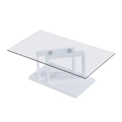 Lucent White High Gloss And Glass Top Coffee Table -Daals Store BSD 083 WHITE WB1
