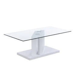 Lucent White High Gloss And Glass Top Coffee Table -Daals Store BSD 083 WHITE WB5