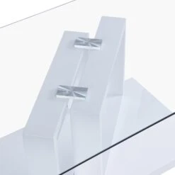 Lucent White High Gloss And Glass Top Coffee Table -Daals Store BSD 083 WHITE detail1