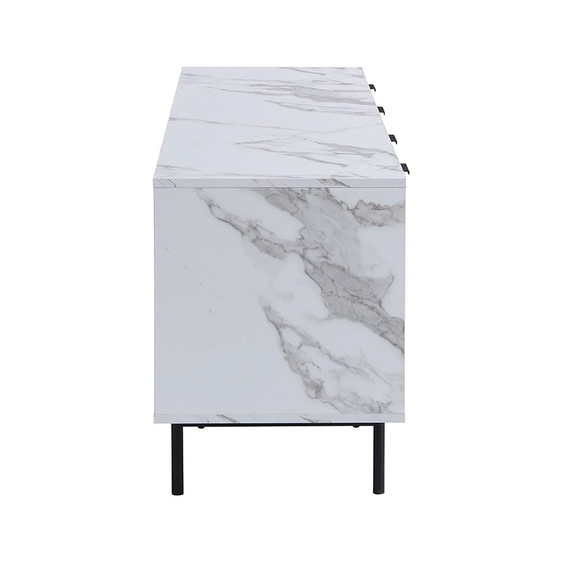 Aspen 150cm TV Unit β Oak Textured Doors and Marble Effect Frame with Black Metal Legs 10 Aspen 150cm TV Unit β Oak Textured Doors and Marble Effect Frame with Black Metal Legs - Image 10