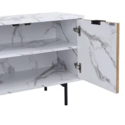 Aspen 150cm TV Unit β Oak Textured Doors and Marble Effect Frame with Black Metal Legs 23 Aspen 150cm TV Unit β Oak Textured Doors and Marble Effect Frame with Black Metal Legs -Daals Store BSD 084 detail1