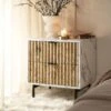 Aspen Oak And Marble Effect 2-Drawer Bedside Table 27 Aspen Oak And Marble Effect 2-Drawer Bedside Table -Daals Store BSD 086 main