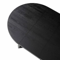 BERN Extending Round Dining Table With Metal Legs, Black -Daals Store BSD 092 BLACK detail1