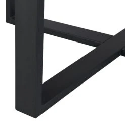 BERN 110-150cm Extending Round Dining Table - Oak Veneer with Black Metal Legs Industrial Style -Daals Store BSD 092 OAK detail3