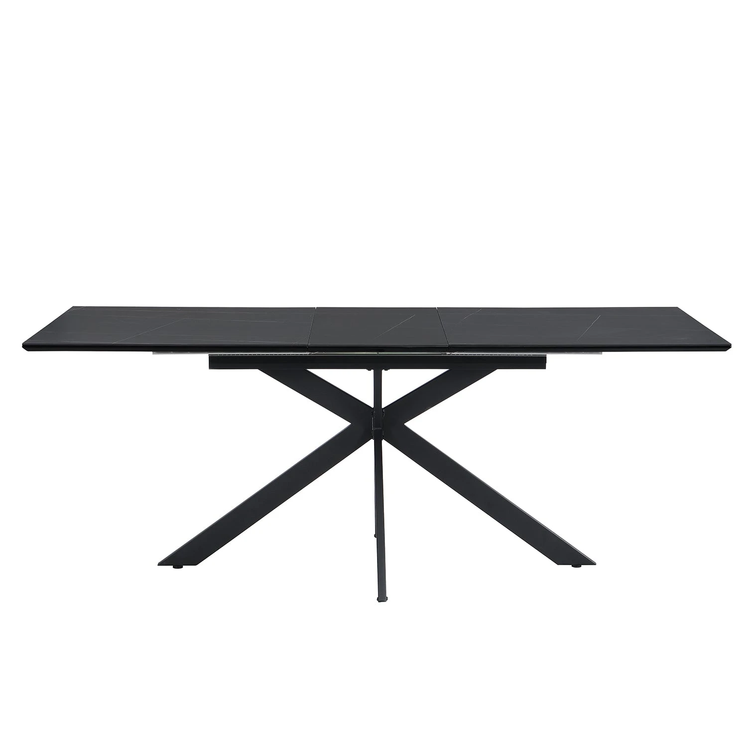 Varden Black Marble Effect Ceramic Extending Dining Table - Modern Starburst Leg 6-10 Seater 3 Varden Black Marble Effect Ceramic Extending Dining Table - Modern Starburst Leg 6-10 Seater - Image 3