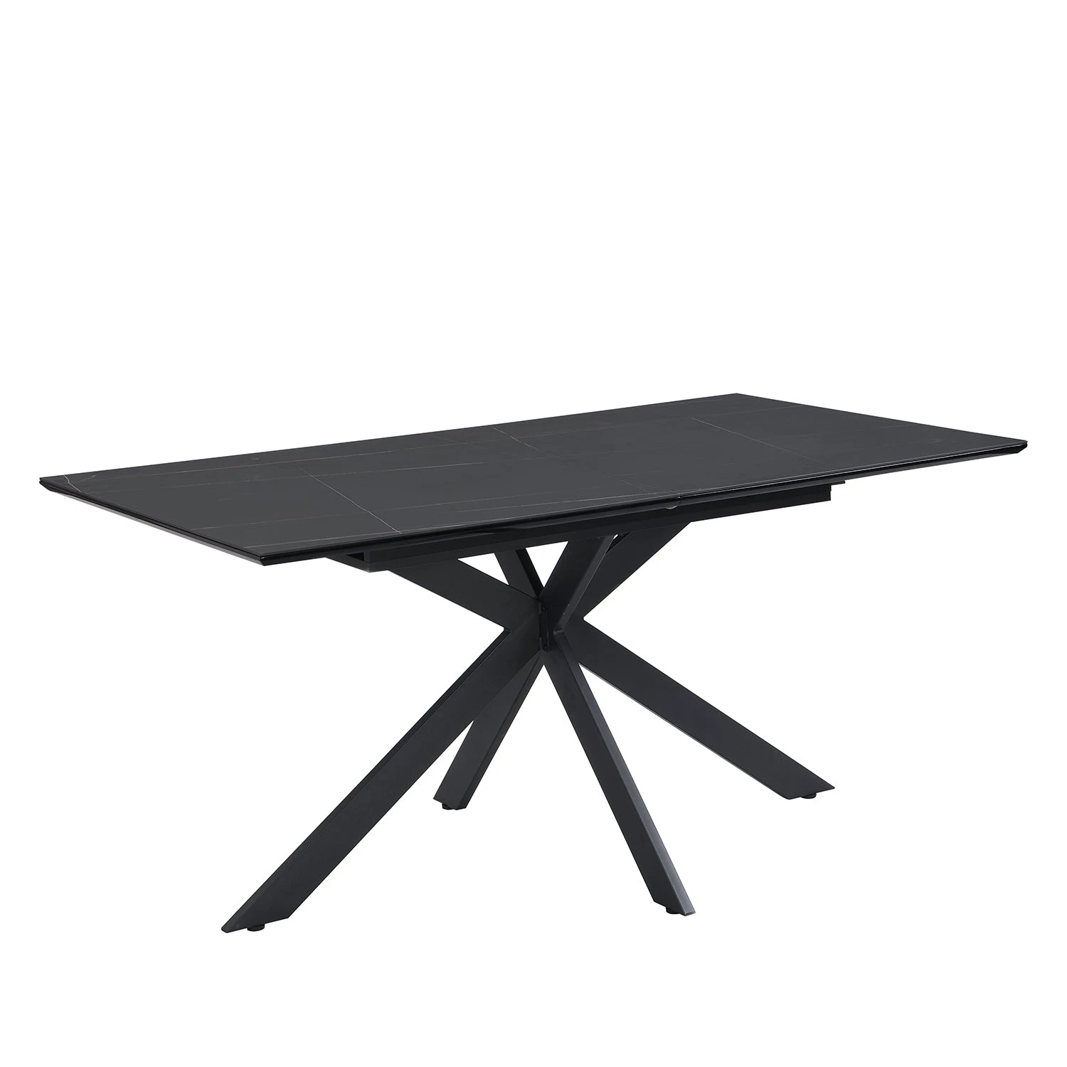 Varden Black Marble Effect Ceramic Extending Dining Table - Modern Starburst Leg 6-10 Seater 8 Varden Black Marble Effect Ceramic Extending Dining Table - Modern Starburst Leg 6-10 Seater - Image 8