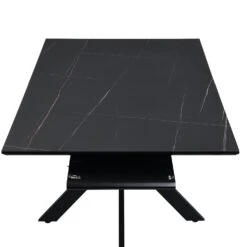 Varden Black Marble Effect Ceramic Extending Dining Table - Modern Starburst Leg 6-10 Seater 21 Varden Black Marble Effect Ceramic Extending Dining Table - Modern Starburst Leg 6-10 Seater -Daals Store BSD 094 BLACK detail1
