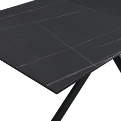 Varden Black Marble Effect Ceramic Extending Dining Table - Modern Starburst Leg 6-10 Seater 23 Varden Black Marble Effect Ceramic Extending Dining Table - Modern Starburst Leg 6-10 Seater -Daals Store BSD 094 BLACK detail3