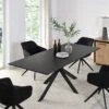 Varden Black Ceramic Extending Dining Table -Daals Store BSD 094 BLACK main