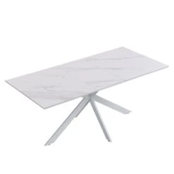 Varden White Ceramic Extending Dining Table 14 Varden White Ceramic Extending Dining Table -Daals Store BSD 094 WHITE WB1
