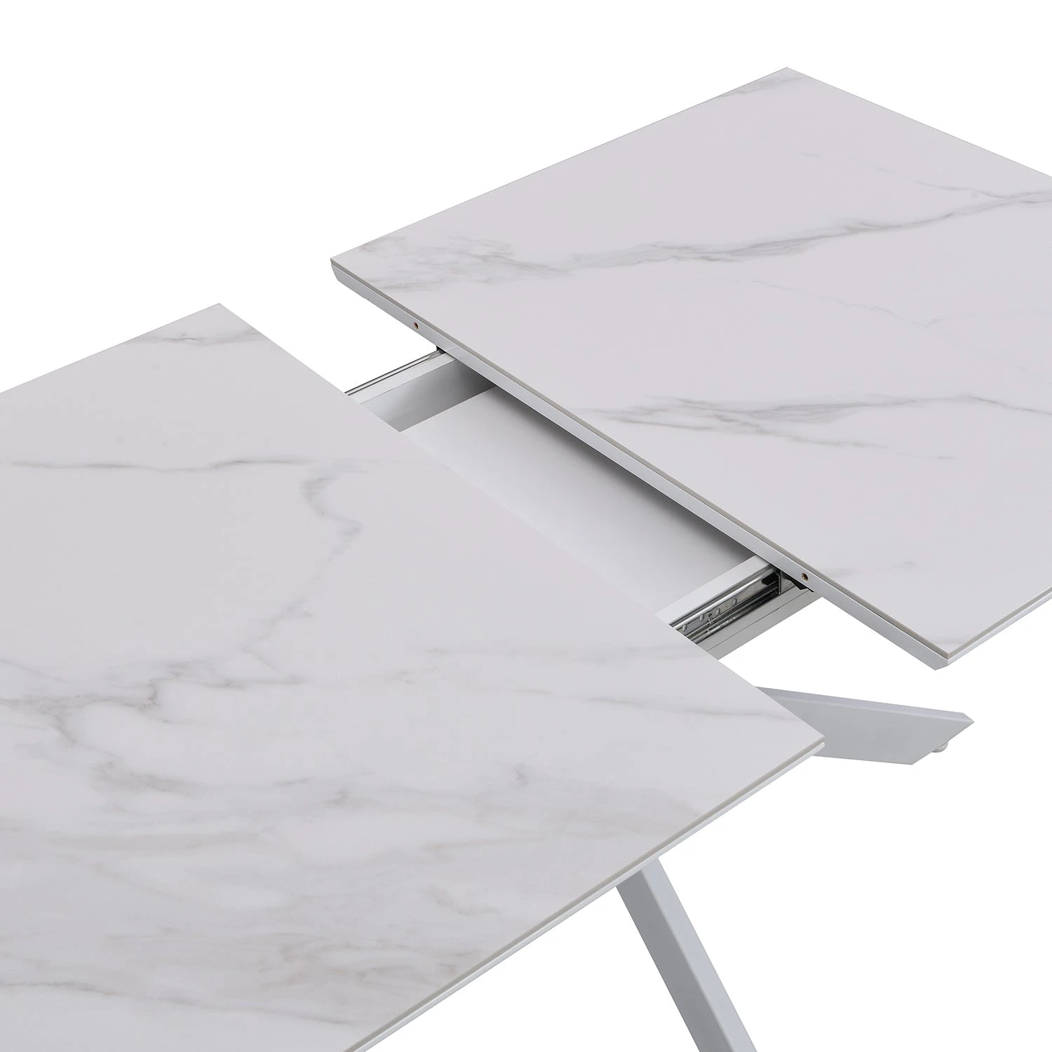 Varden White Ceramic Extending Dining Table 9 Varden White Ceramic Extending Dining Table - Image 9