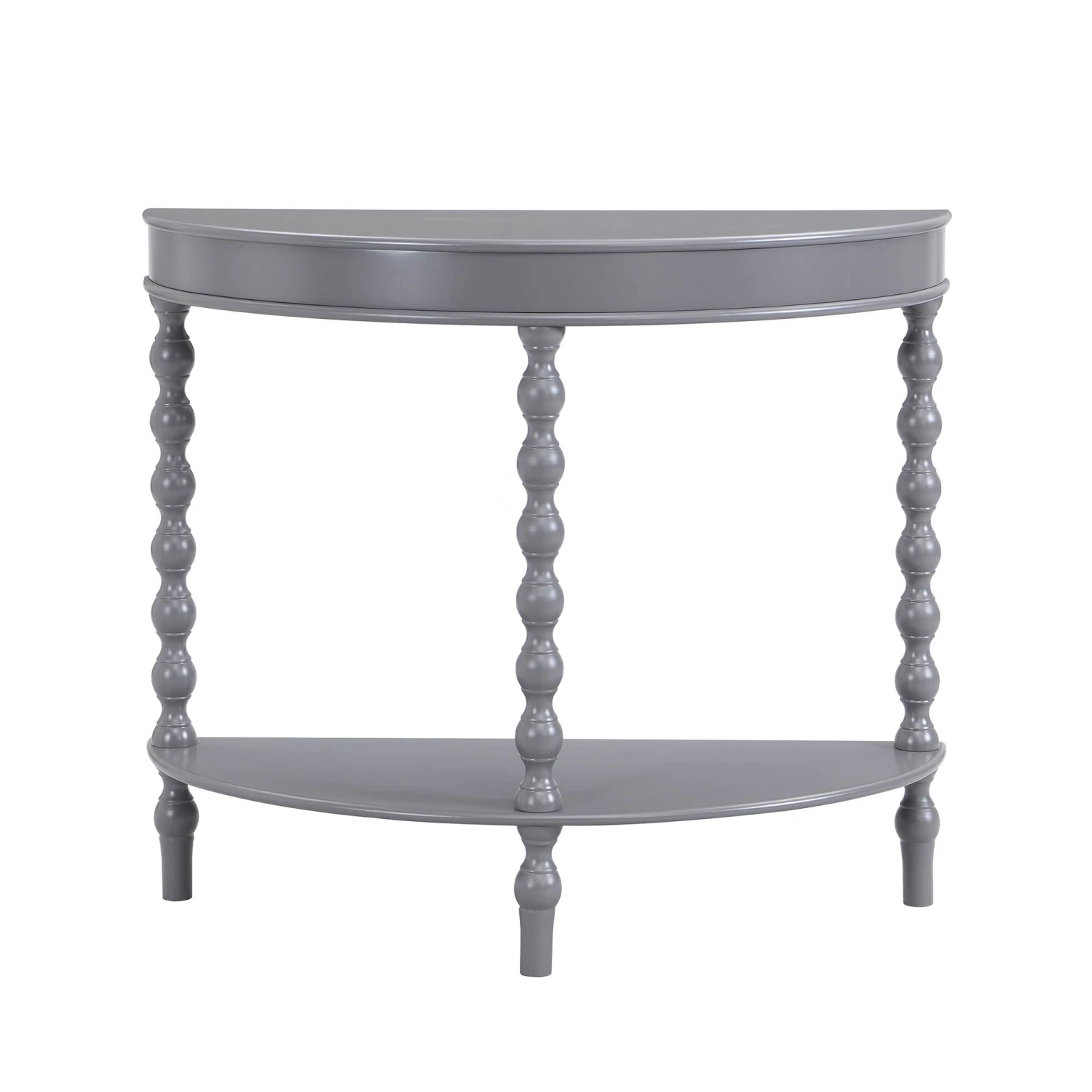 Aldwinke Dark Grey Bobbin Demilune Console Table 3 Aldwinke Dark Grey Bobbin Demilune Console Table - Image 3