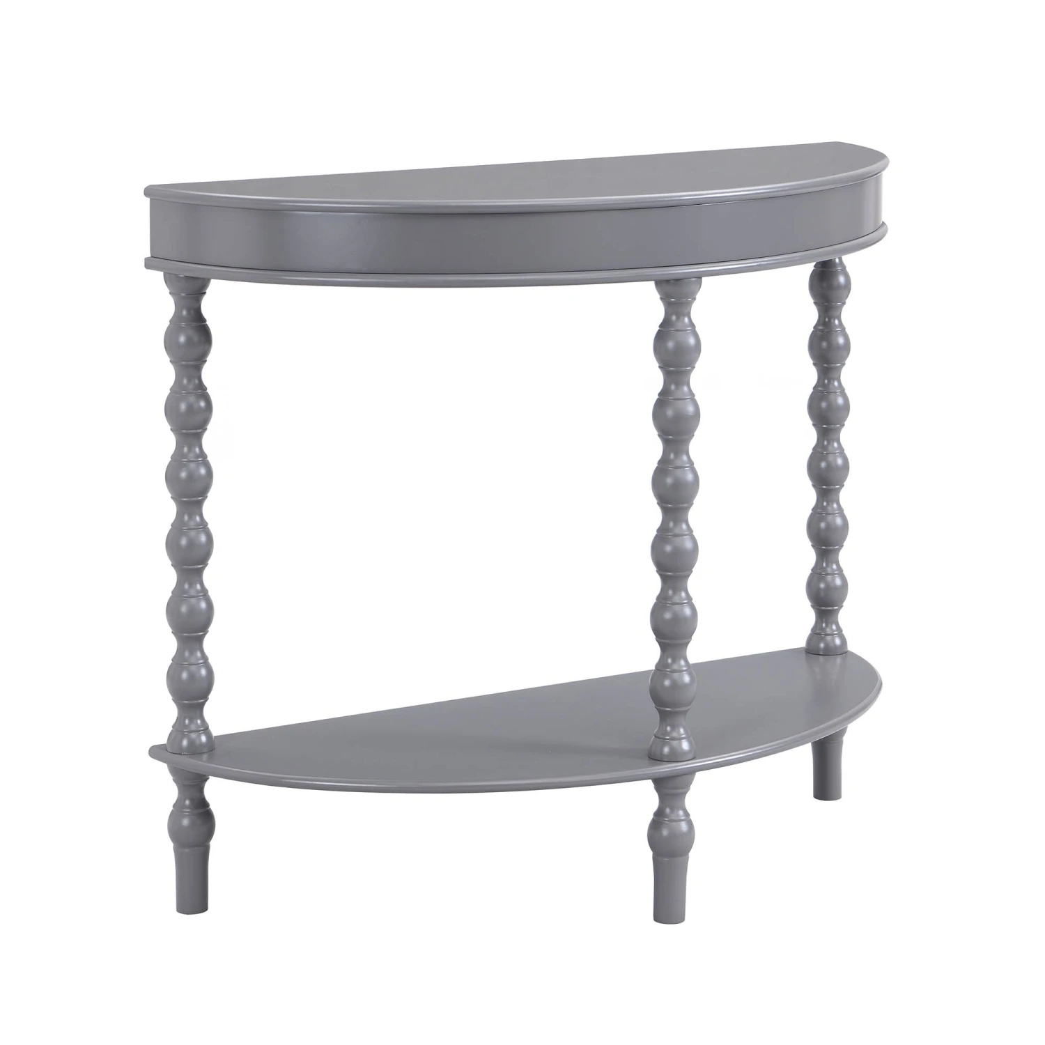 Aldwinke Dark Grey Bobbin Demilune Console Table 4 Aldwinke Dark Grey Bobbin Demilune Console Table - Image 4