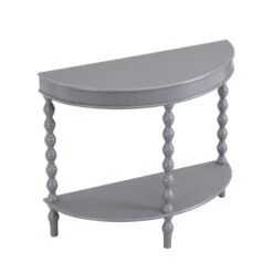 Aldwinke Dark Grey Bobbin Demilune Console Table 15 Aldwinke Dark Grey Bobbin Demilune Console Table -Daals Store BSD 099 DARKGREY WB3