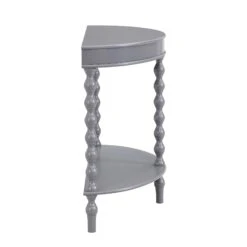 Aldwinke Dark Grey Bobbin Demilune Console Table 17 Aldwinke Dark Grey Bobbin Demilune Console Table -Daals Store BSD 099 DARKGREY WB5