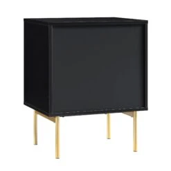 Richmond Ridged 2 Drawer Bedside Table, Matte Black 19 Richmond Ridged 2 Drawer Bedside Table, Matte Black -Daals Store BSD 105 BLACK WB5