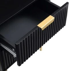 Richmond Ridged 2 Drawer Bedside Table, Matte Black 21 Richmond Ridged 2 Drawer Bedside Table, Matte Black -Daals Store BSD 105 BLACK detail2