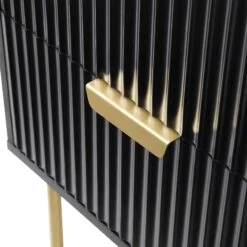 Richmond Ridged 2 Drawer Bedside Table, Matte Black 22 Richmond Ridged 2 Drawer Bedside Table, Matte Black -Daals Store BSD 105 BLACK detail3