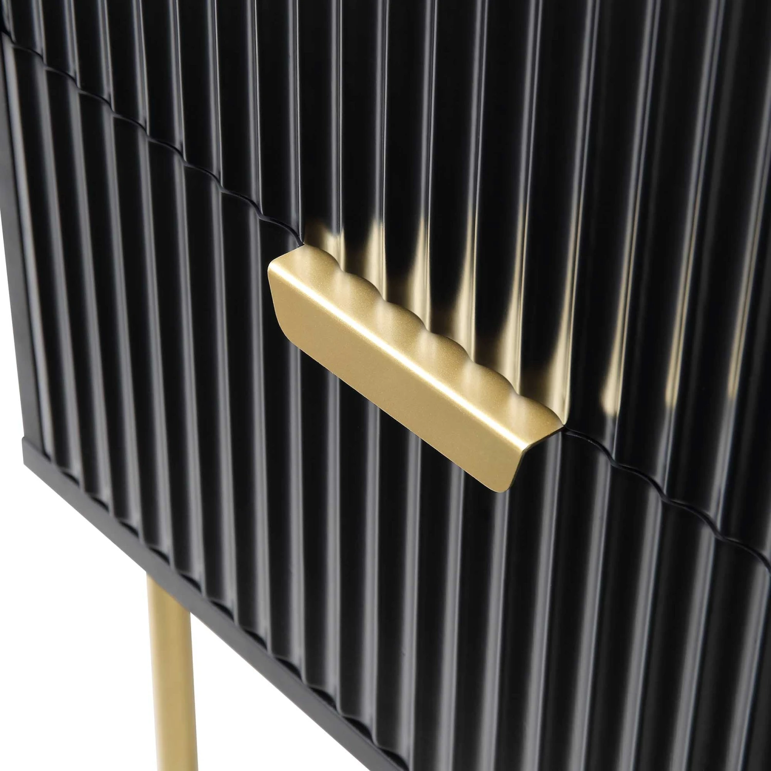 Richmond Ridged 2 Drawer Bedside Table, Matte Black 11 Richmond Ridged 2 Drawer Bedside Table, Matte Black - Image 11