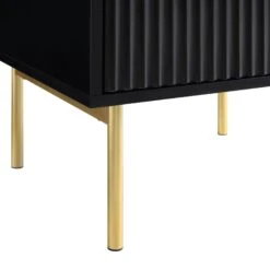 Richmond Ridged 2 Drawer Bedside Table, Matte Black 23 Richmond Ridged 2 Drawer Bedside Table, Matte Black -Daals Store BSD 105 BLACK detail4