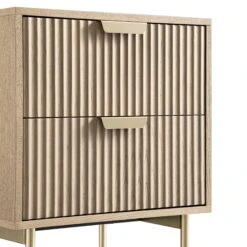 Richmond Ridged 2 Drawer Bedside Table, Light Ash -Daals Store BSD 105 LIGHTWOOD detail1