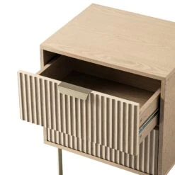 Richmond Ridged 2 Drawer Bedside Table, Light Ash -Daals Store BSD 105 LIGHTWOOD detail2