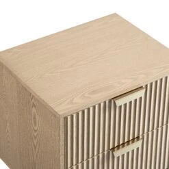 Richmond Ridged 2 Drawer Bedside Table, Light Ash -Daals Store BSD 105 LIGHTWOOD detail3