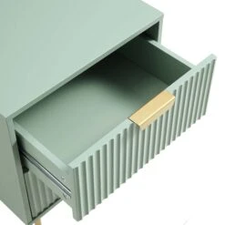 Richmond Ridged 2 Drawer Bedside Table, Matte Sage Green -Daals Store BSD 105 SAGE detail2