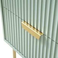 Richmond Ridged 2 Drawer Bedside Table, Matte Sage Green -Daals Store BSD 105 SAGE detail3