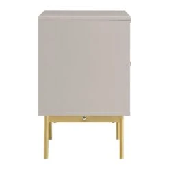 Richmond Ridged 2 Drawer Bedside Table, Matte Taupe -Daals Store BSD 105 TAUPE WB4