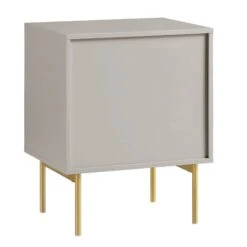 Richmond Ridged 2 Drawer Bedside Table, Matte Taupe -Daals Store BSD 105 TAUPE WB5
