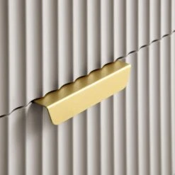 Richmond Ridged 2 Drawer Bedside Table, Matte Taupe -Daals Store BSD 105 TAUPE detail3