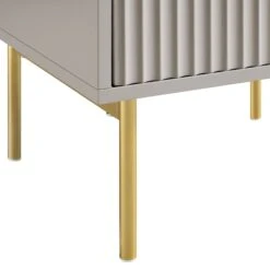 Richmond Ridged 2 Drawer Bedside Table, Matte Taupe -Daals Store BSD 105 TAUPE detail4